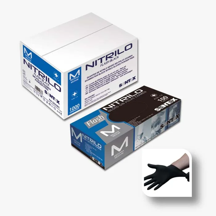 Guantes Nitrilo Flash Power Color · Caja 1000 UD (10 Paq. 100)