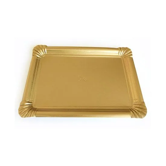 Bandeja Cartón Oro nº5 · 16×23 cm · Paquete 100 UD
