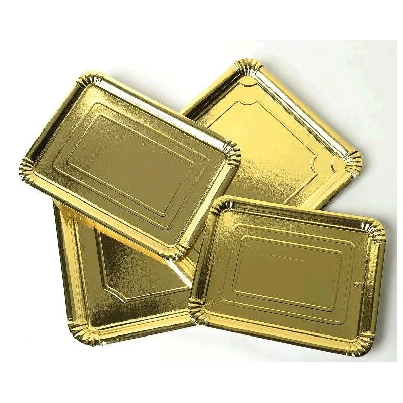 Bandeja Cartón Oro nº9 · 24×30 cm · Paquete 100 UD