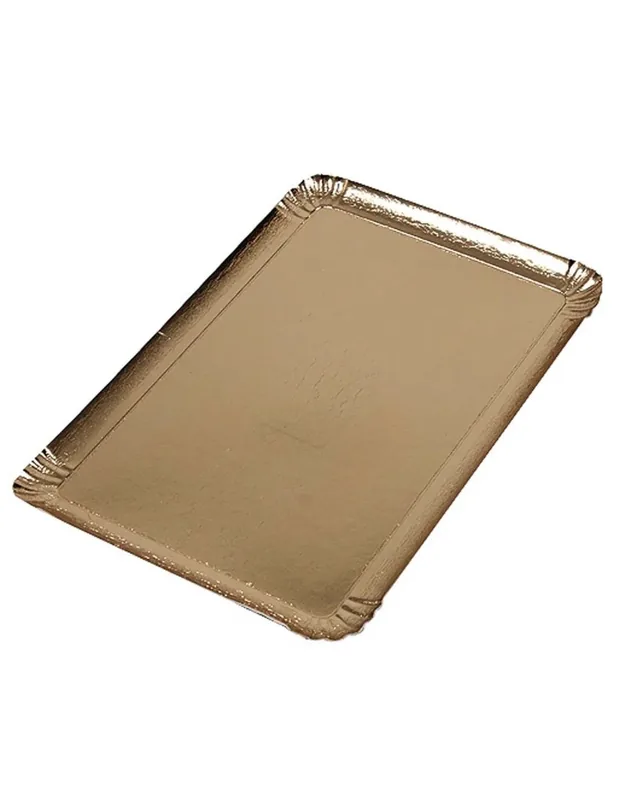 Bandeja Cartón Oro nº10 · 25×33 cm · Paquete 100 UD