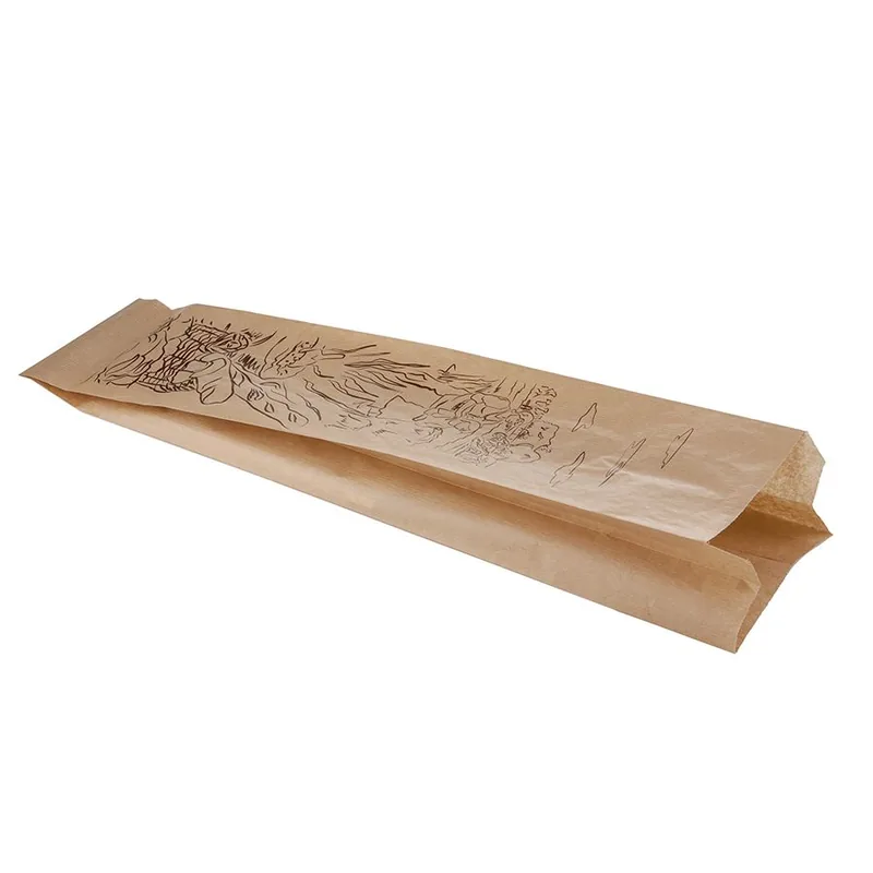 Bolsa Papel Kraft Baguete Individual 9+5×51 cm · Caja 1000 UD