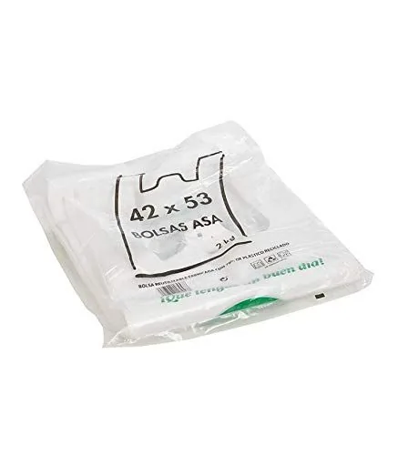 Bolsa Asa Rizada Blanca 42×53 cm · Paquete 1 KG