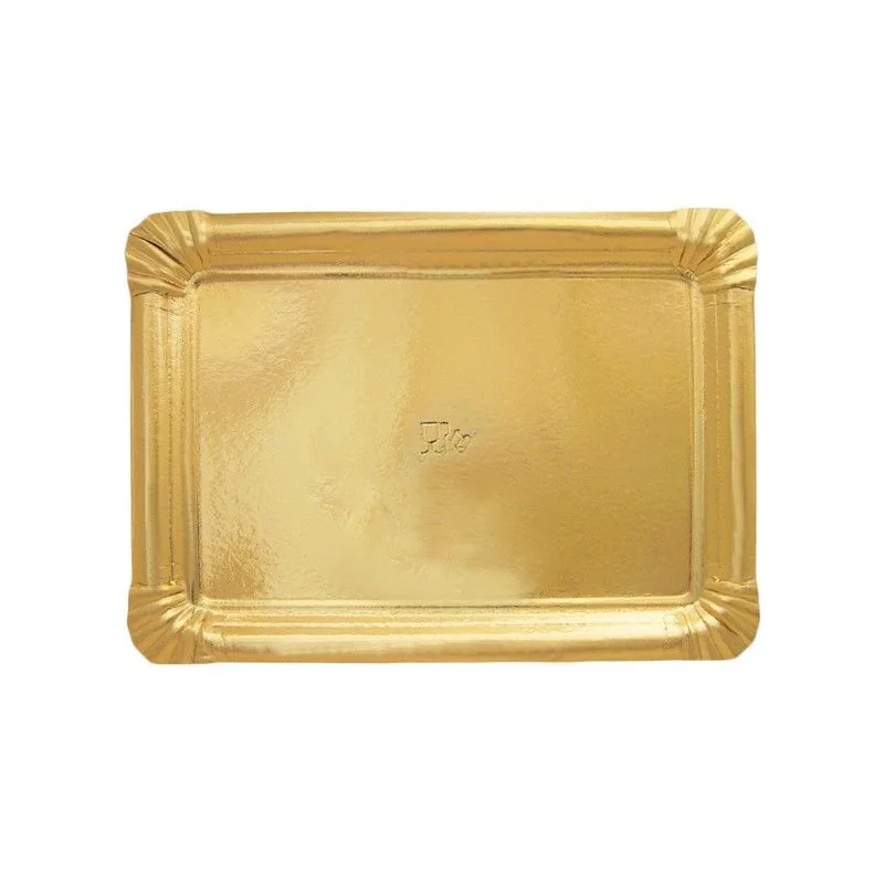 Bandeja Cartón Oro nº8 · 22×28 cm · Paquete 100 UD