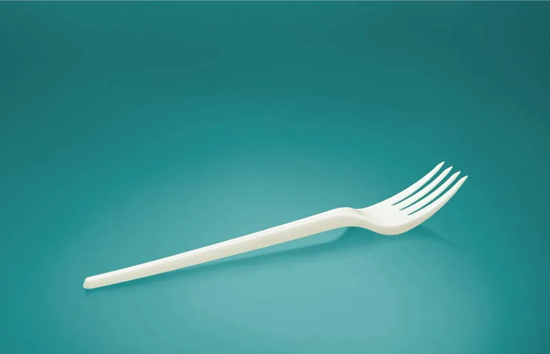 Tenedor Crema Reutilizable · Paquete 100 UD · Caja 20 P