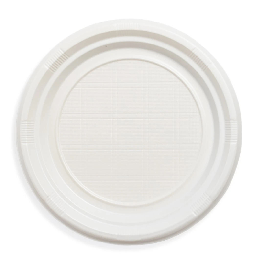 Plato Llano Reutilizable Color Crema · 20,5 cm · Paquete 50 UD