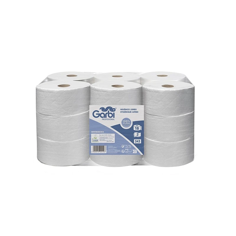 Papel Higiénico Industrial Garbi Pasta Laminada 90 m (257 Servicios) · Paq. 18 Rollos