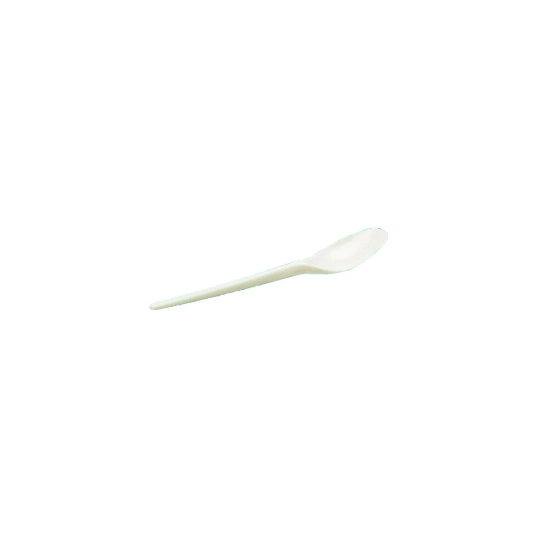Cucharilla de Postre Reutilizable 167 mm Color Crema · Pack 25