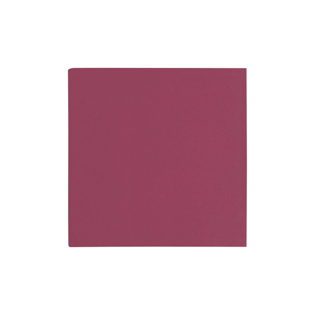Servilleta Burdeos 40x40 cm Doble Capa Punta a Punta · Pack 50