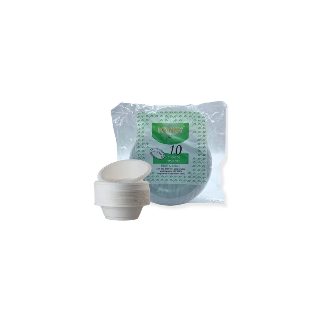 Cuenco Reutilizable de Poliestireno 250 ml · Pack 10