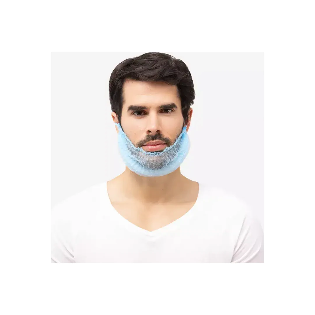 Cubrebarbas Desechable Polipropileno Azul · Caja 100