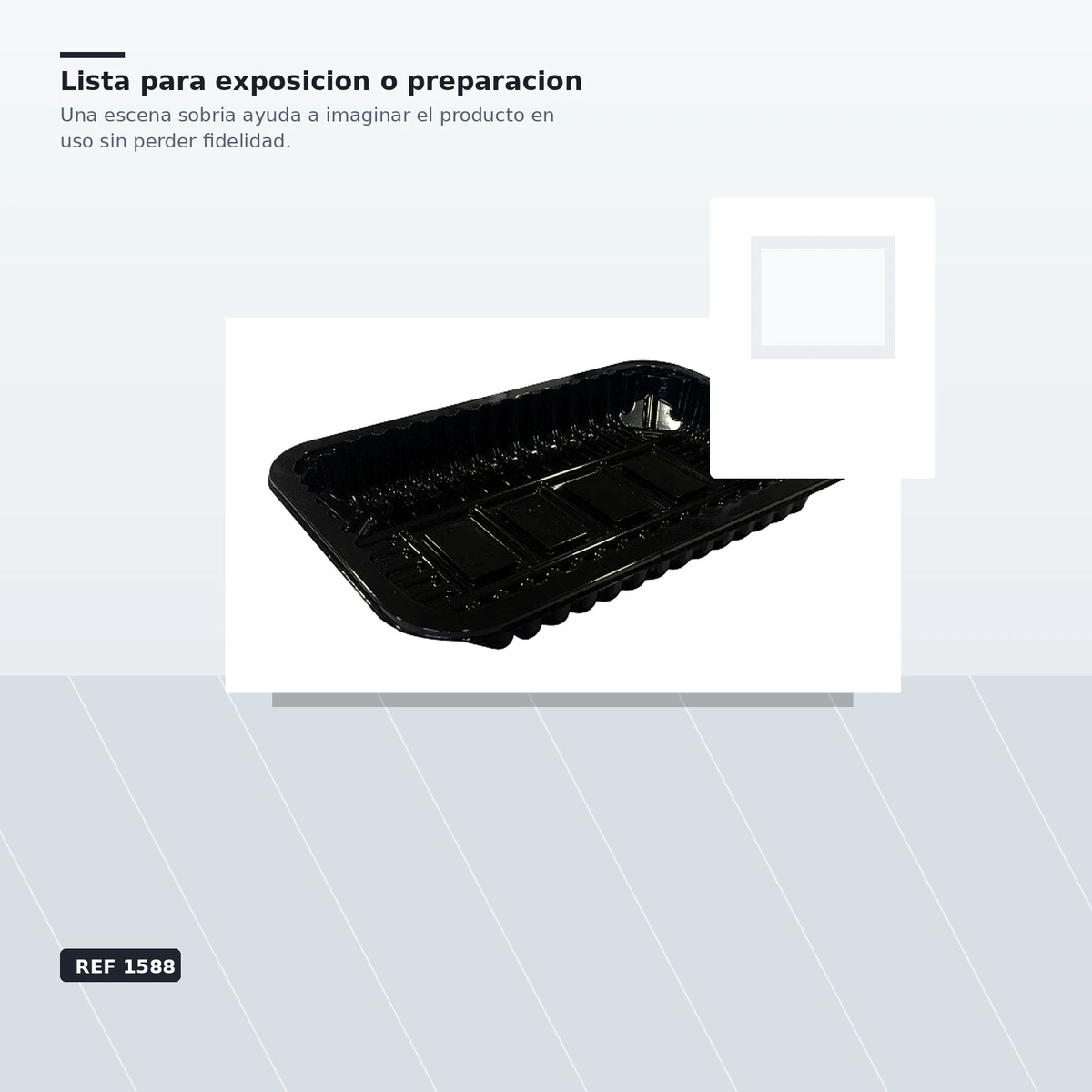 Bandeja sin Tapa Pet Negra Mod80 B/50 ud — vista 4