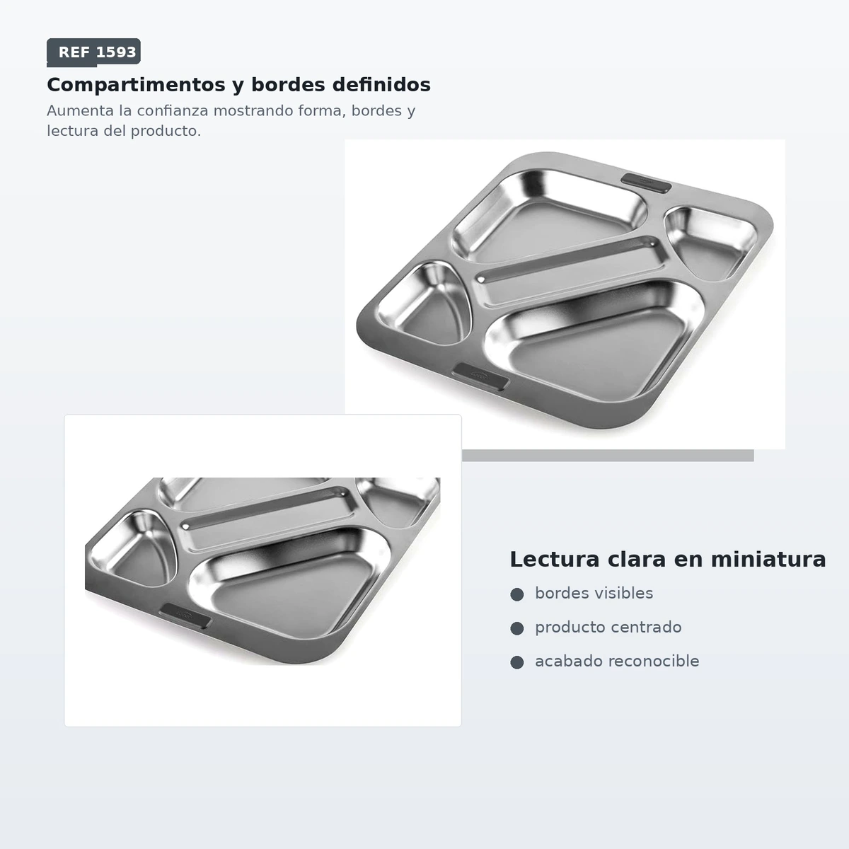 Bandeja Autoservicio 5 Cavidades Inox — vista 3