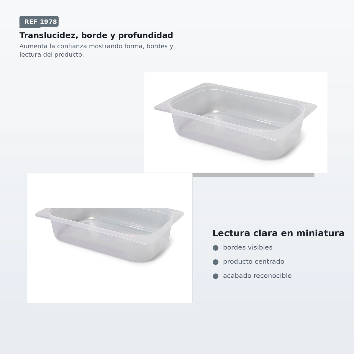 Bandeja 1/2 Gastronor H60 Trasparente — vista 3