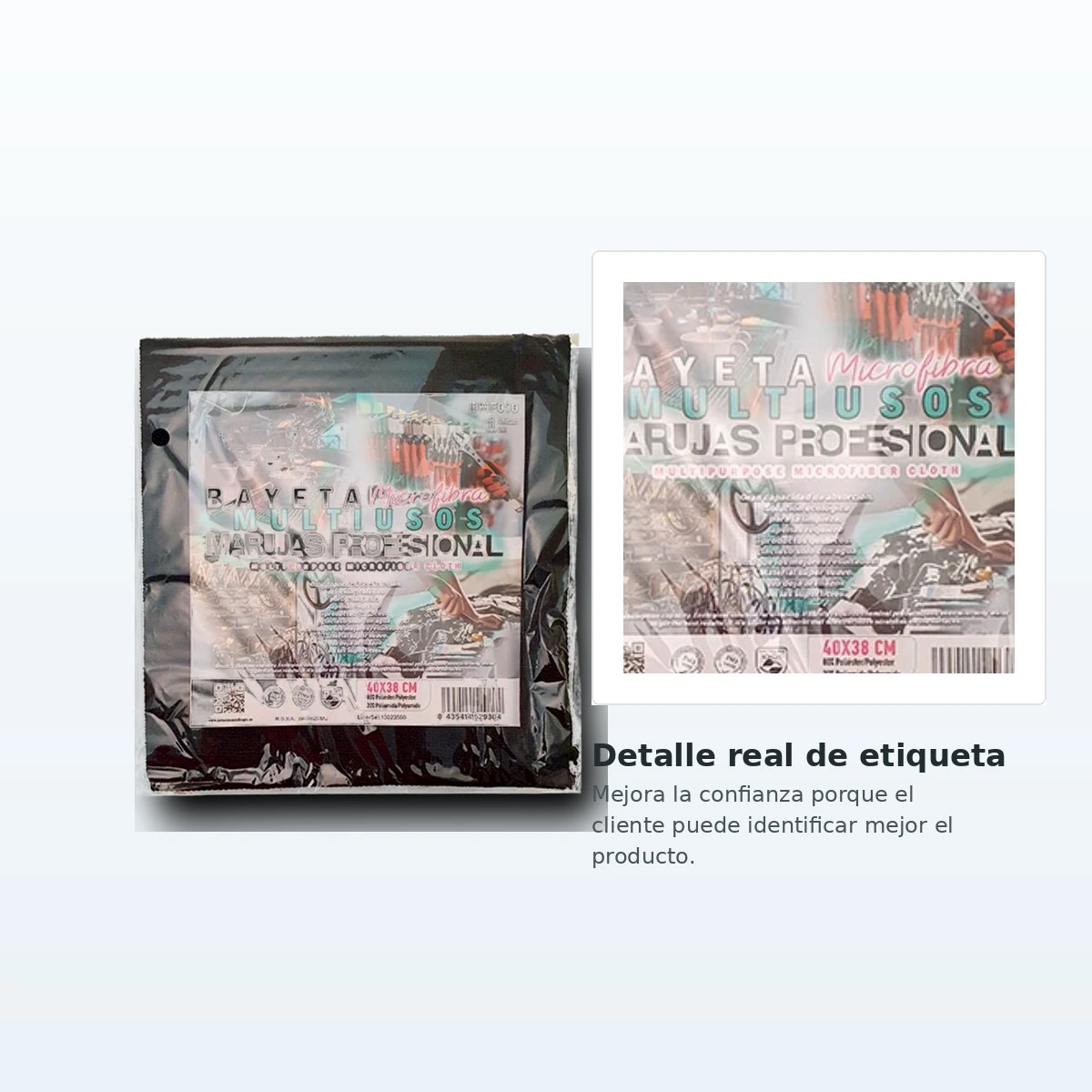 Bayeta Microfibra Gris Oscuro B/1ud — vista 3
