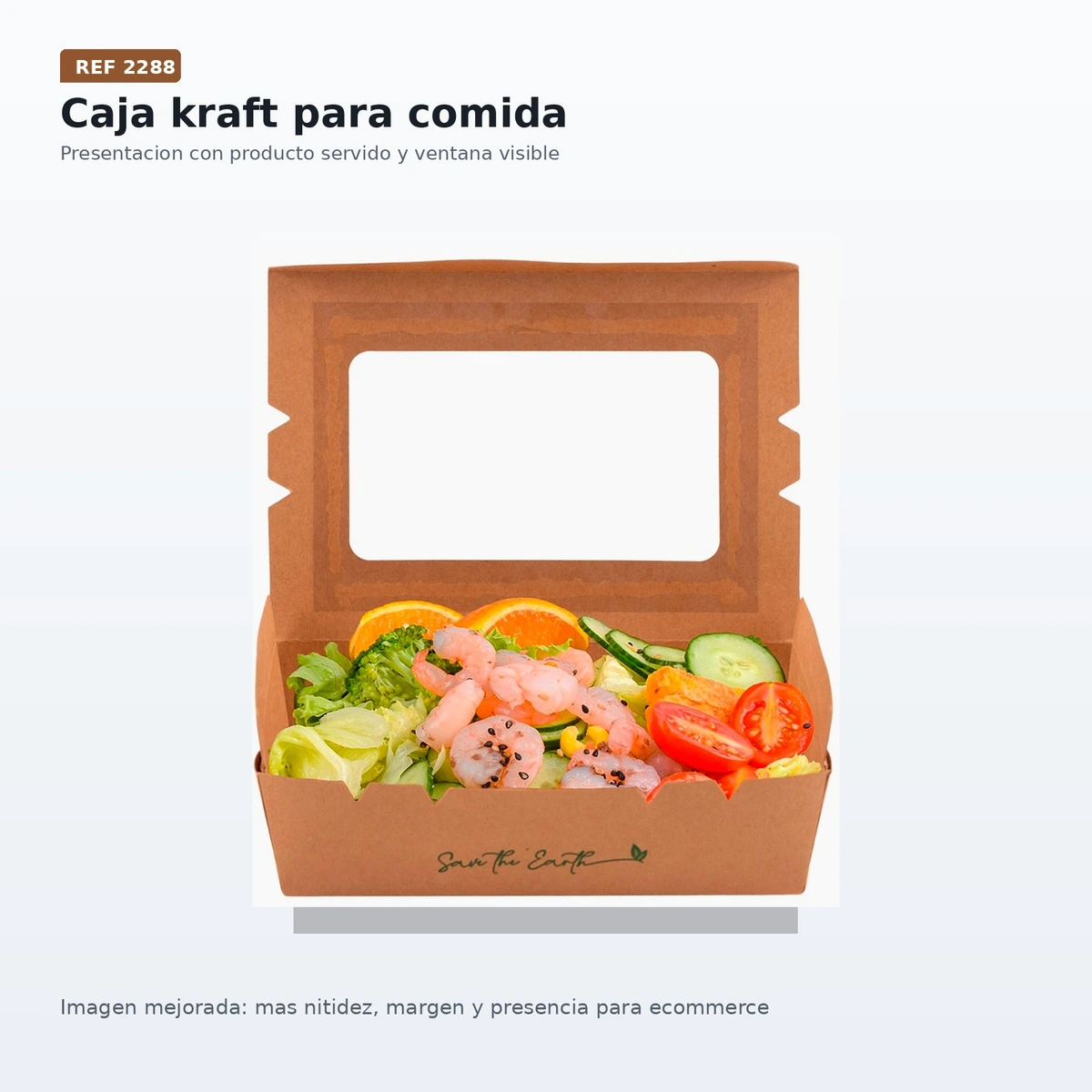 Caja Kraft con Ventana 900 ml — vista 2