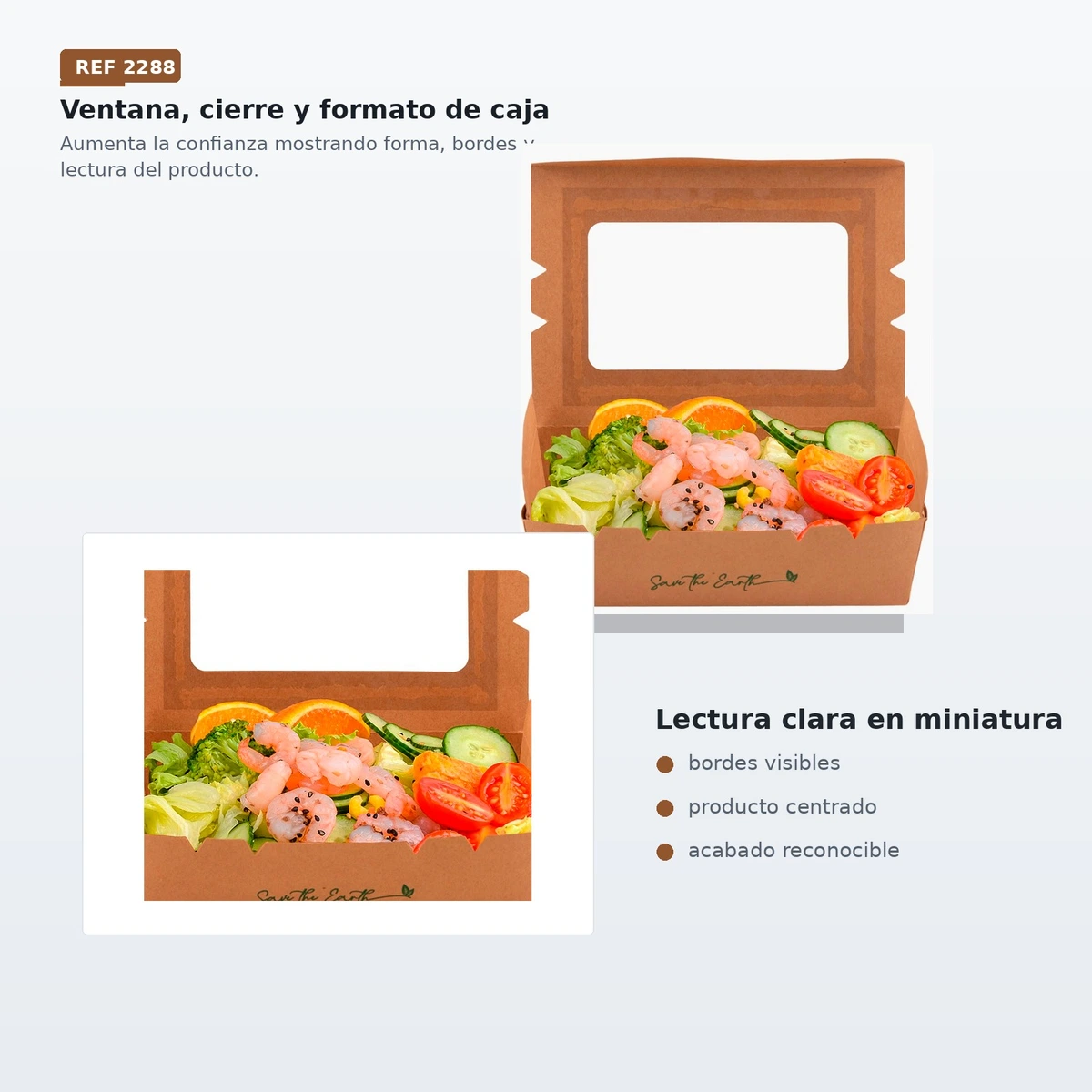 Caja Kraft con Ventana 900 ml — vista 3