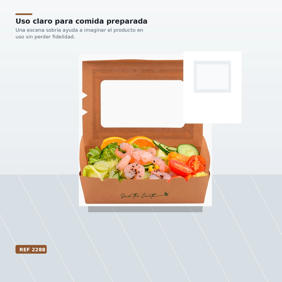 Caja Kraft con Ventana 900 ml — vista 4