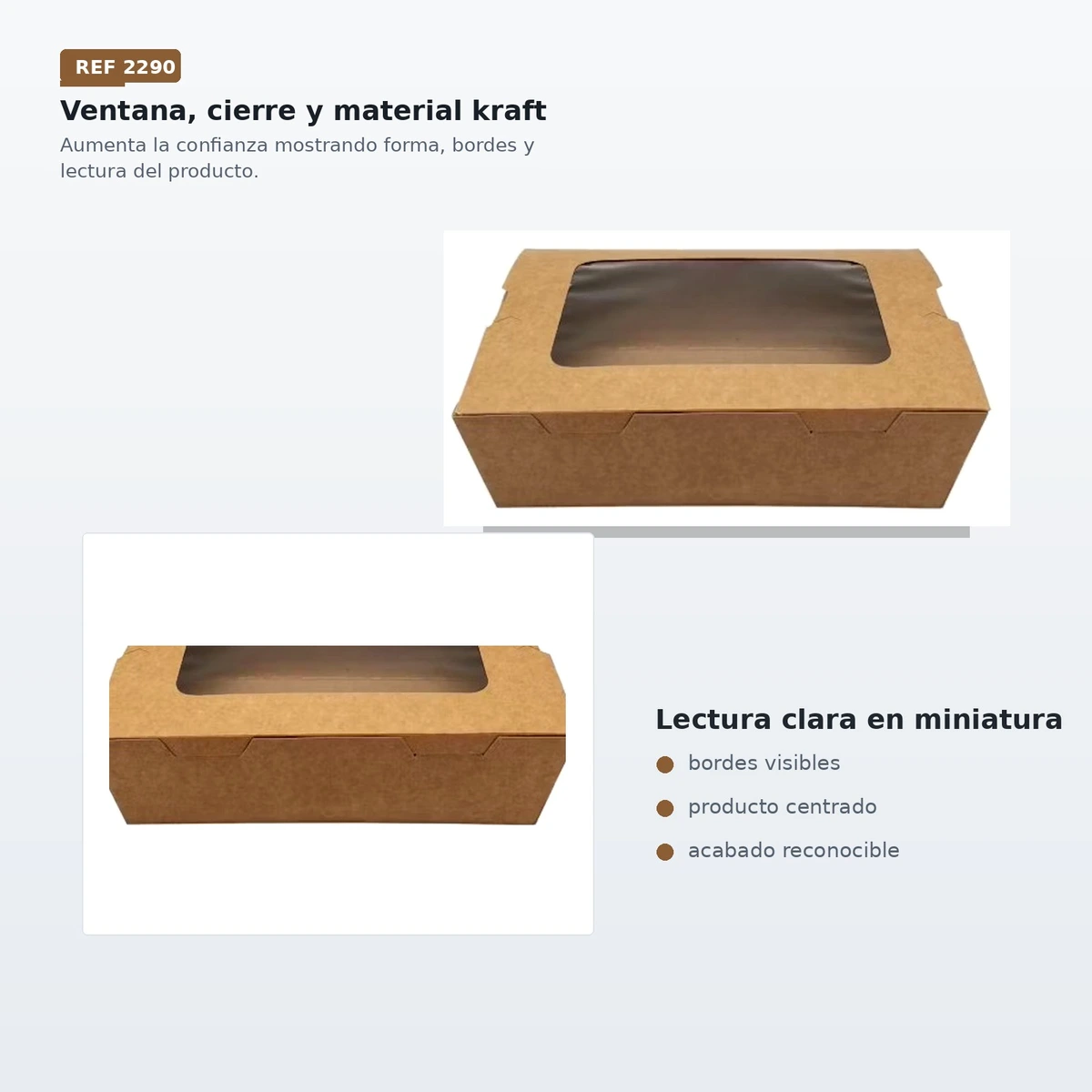 Caja Kraft con Ventana 2100 ml — vista 3