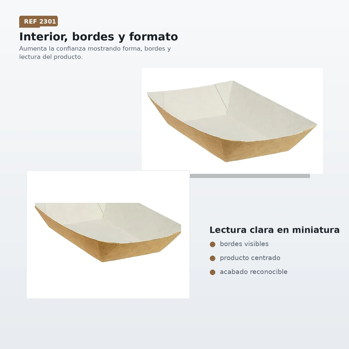 Barqueta Conica Kraft Fritos 300 ml B/100 Ud.10oz — vista 3