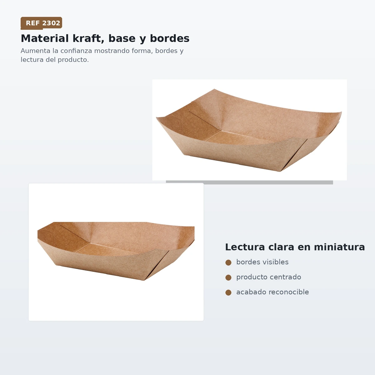 Barqueta Conica Kraft Fritos 400 ml C/500 ud 13oz — vista 3