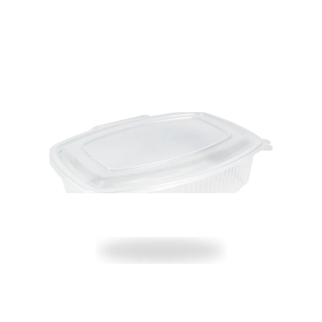 Tarrina con Bisagra PP 1500 cc · Apta Microondas · Pack 50