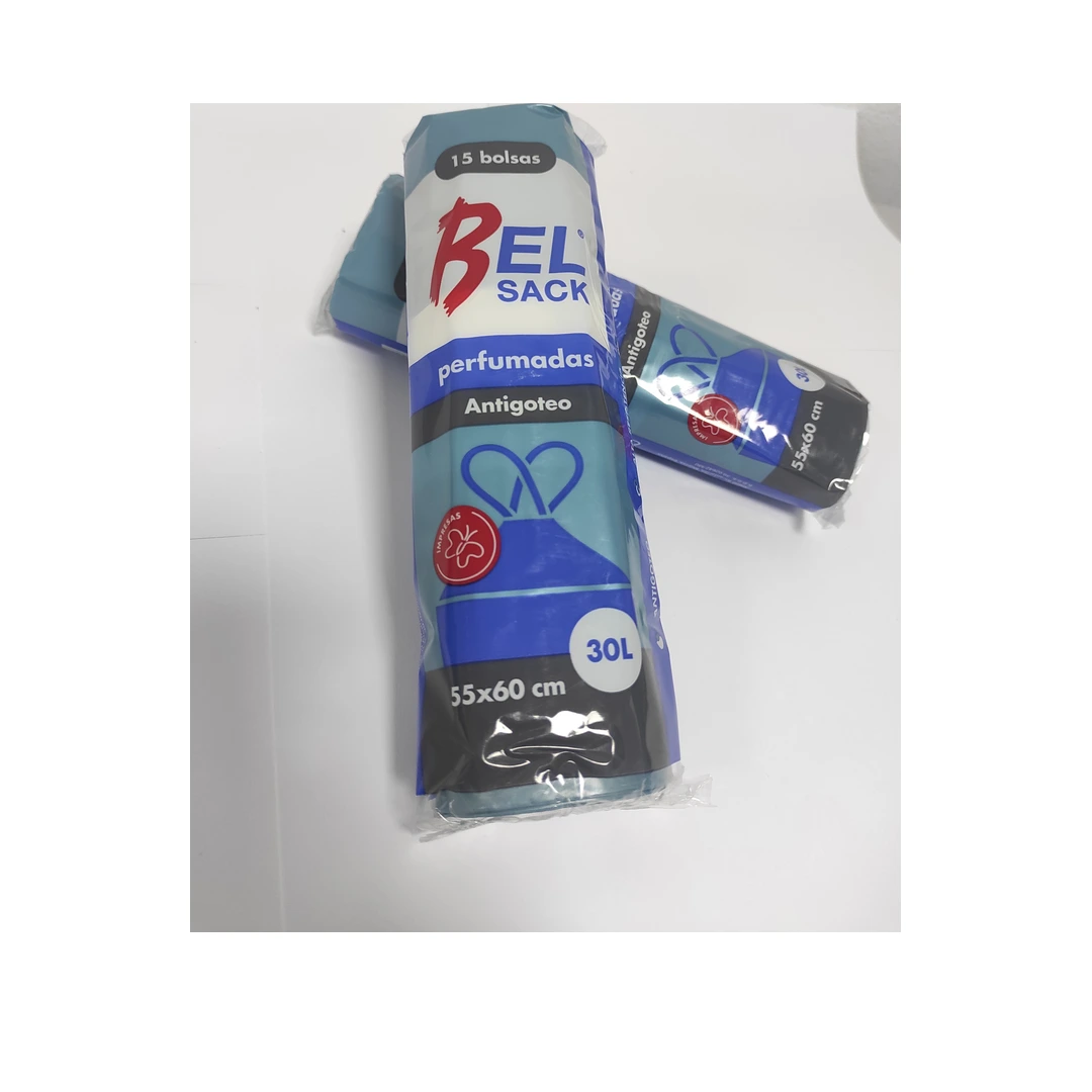 Bolsa de Basura Autocierre Azul 55x60 cm 30 L Belsack (rollo 15 ud)