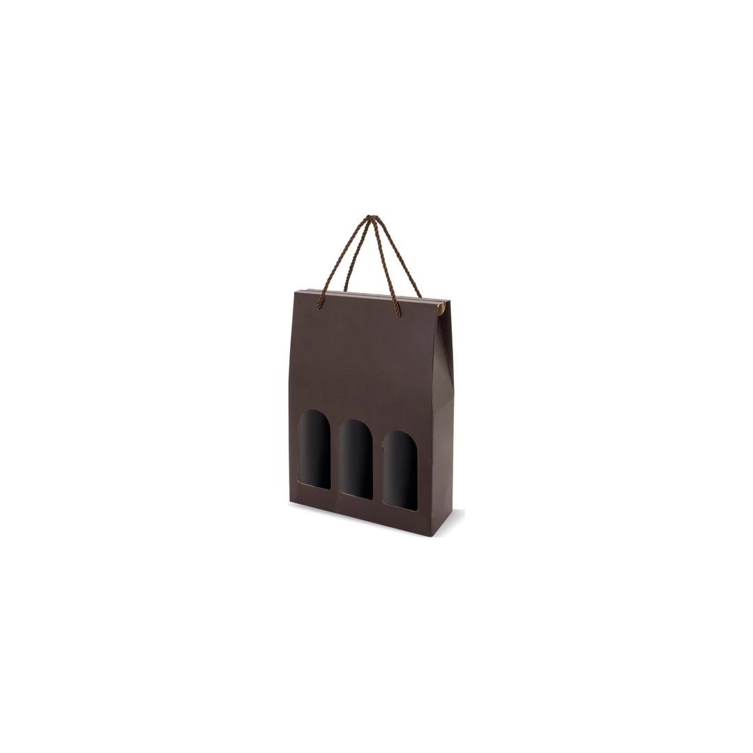 Caja Estuche Decorada para 3 Botellas de Vino