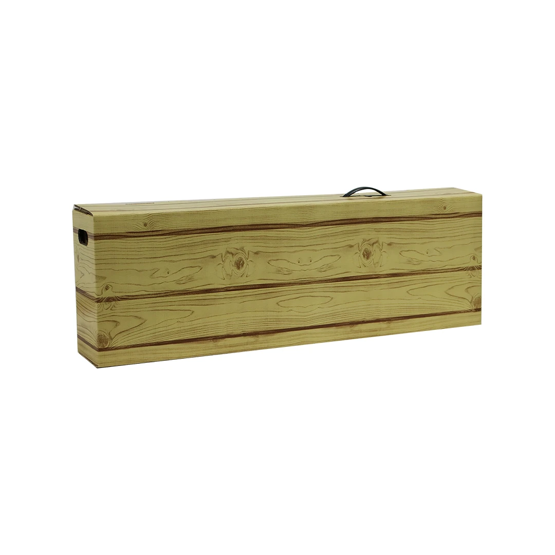 Caja de Cartón para Jamón Color Madera con Asa 880x139x277 mm