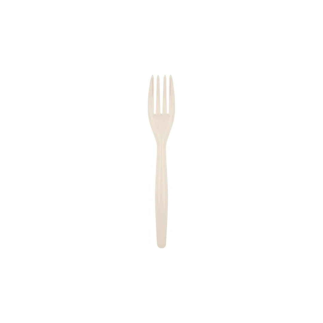 Tenedor Reutilizable Color Crema 16,5 cm (Bolsa 100 ud)