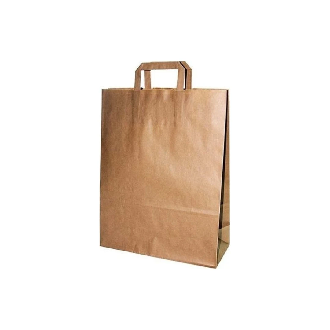 Bolsa de Papel Kraft con Asa Plana 26x14x32 cm