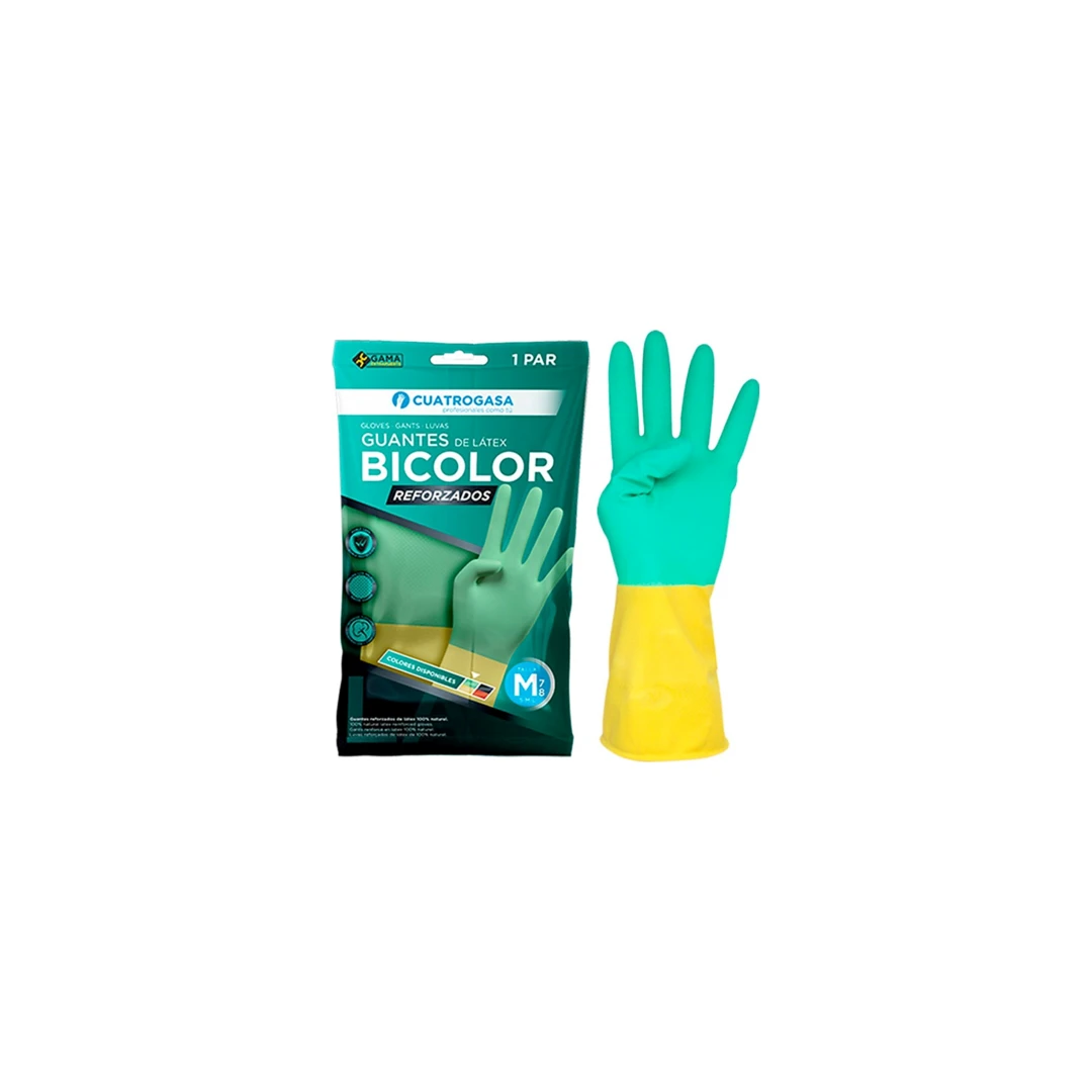Guantes Bicolor Reforzados Talla Pequeña (Pack 12 ud)