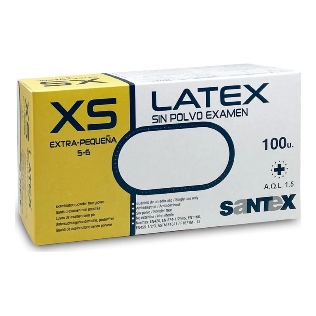 Guante de Látex sin Polvo Santex Talla XS