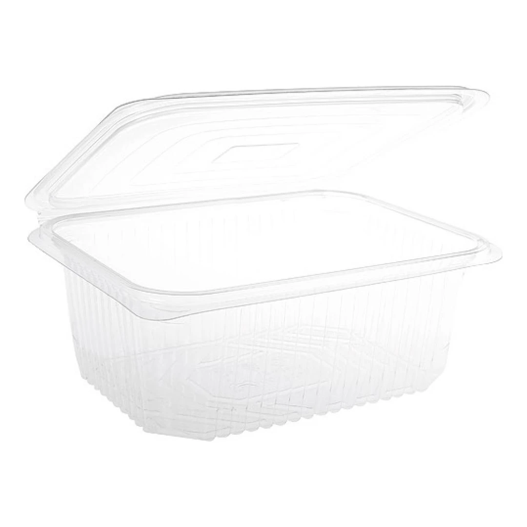 Tarrina con Bisagra PET 375 cc Cuadrada