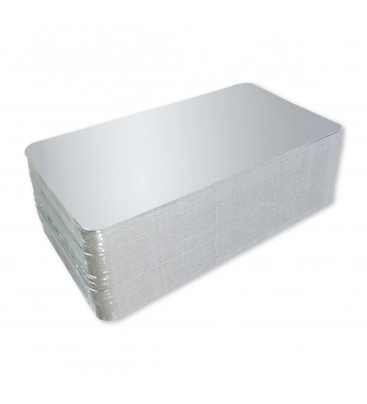 Plaqueta Carton Plata 14x21cm Paquete 100 ud